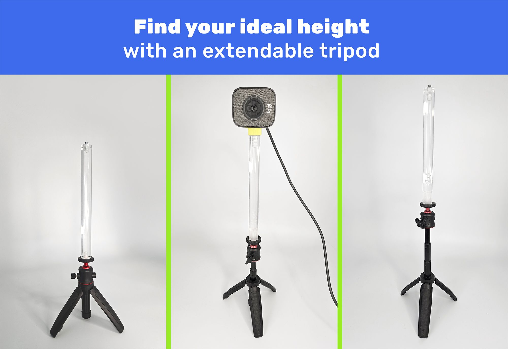 Crystal Clear Tripod Extender, Webcam Mount - Image 8