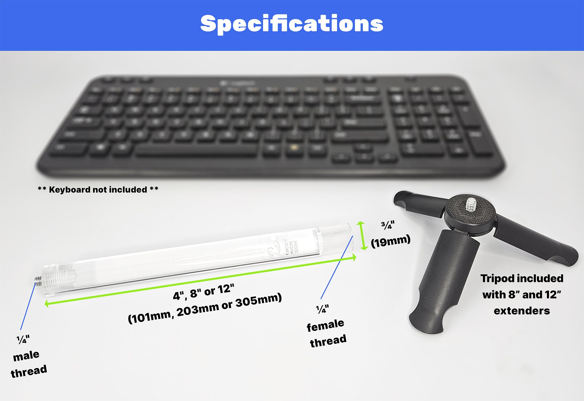 Crystal Clear Tripod Extender, Webcam Mount - Image 9
